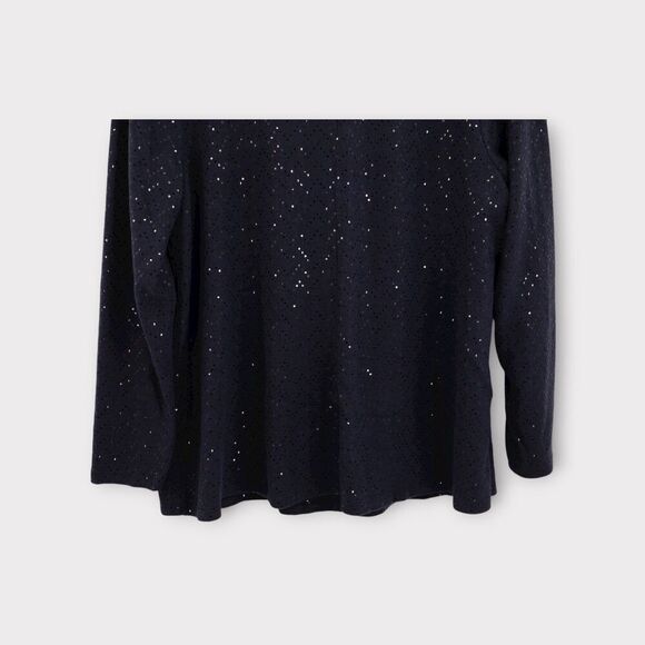 NWT Lane Bryant Sweater Plus Size 14/16 Cowl Neck Blue Sequins Stretch Pullover - Picture 16 of 16